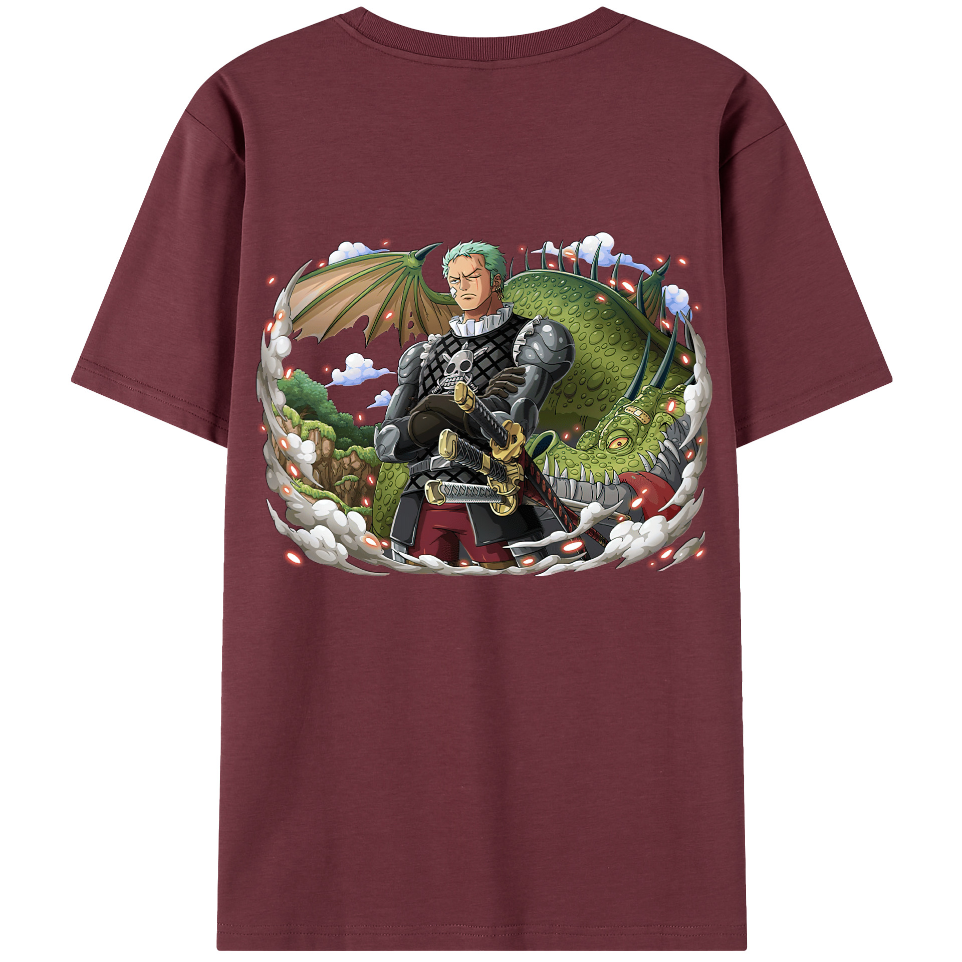 ワンピース ロロノア・ゾロ ONE PIECE Roronoa Zoro 綿100％半袖Tシャツ（背面プリント）